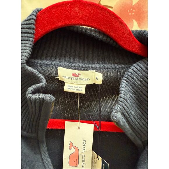 VINEYARD VINES 1/4 zip Sweater Navy - Picture 2 of 4